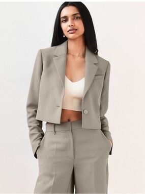 Wilfred La Paz Cropped Blazer Jacket—Basalt Grey